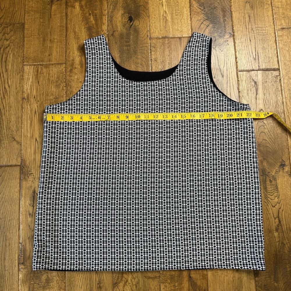 Vintage Worthington Reversible Tank Top Women XL Black White Office Base Layer - Picture 3 of 5